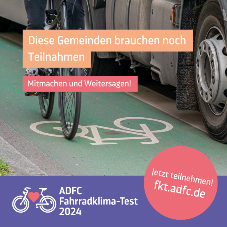 Jetzt noch abstimmen beim ADFC-Fahrradklima-Test 2024!