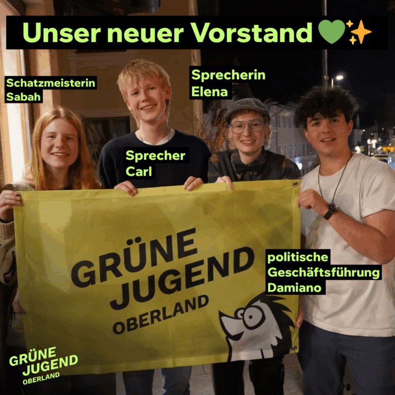 Grüne Jugend Oberland wählt neuen Vorstand